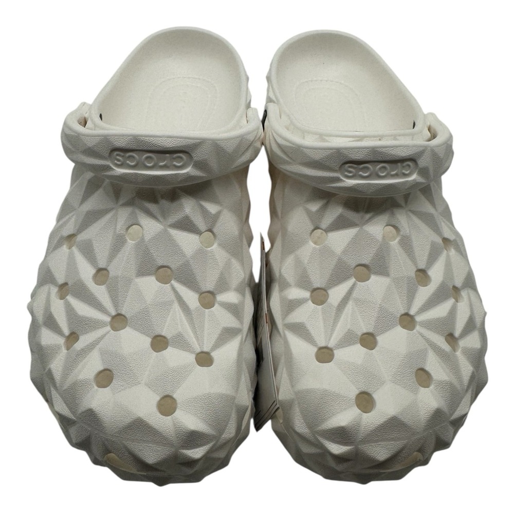Crocs Classic Geometric Clogs Mens 10‎ Womens 12 White Slides Sandals 209563-100 - Picture 5 of 9